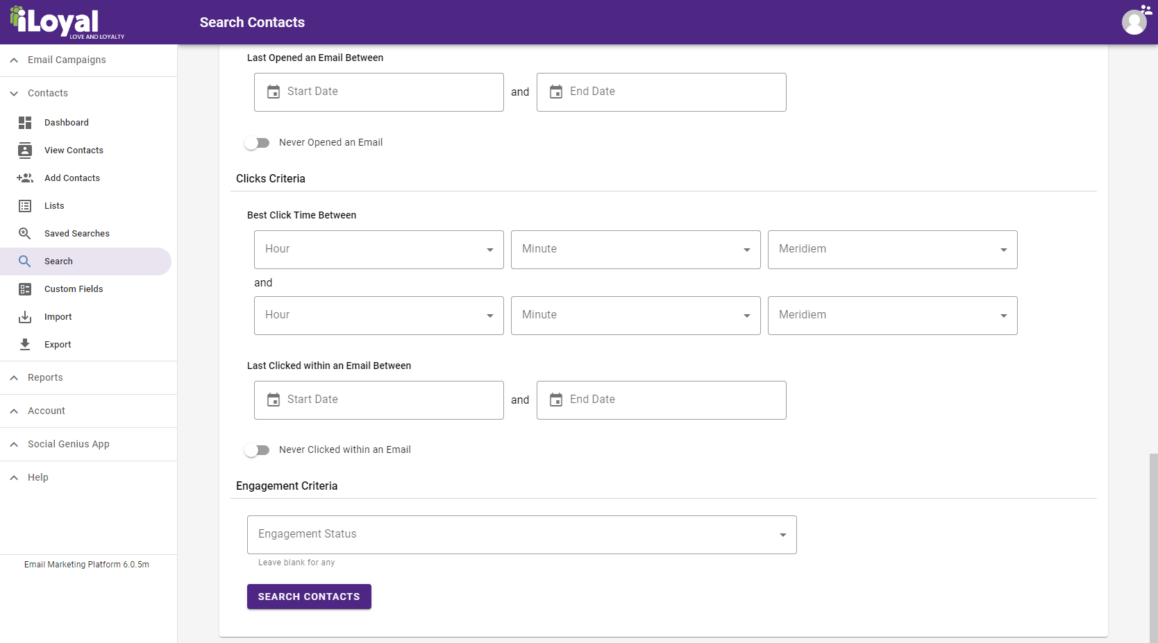 iLoyal-Email-Studio-Search-Contacts